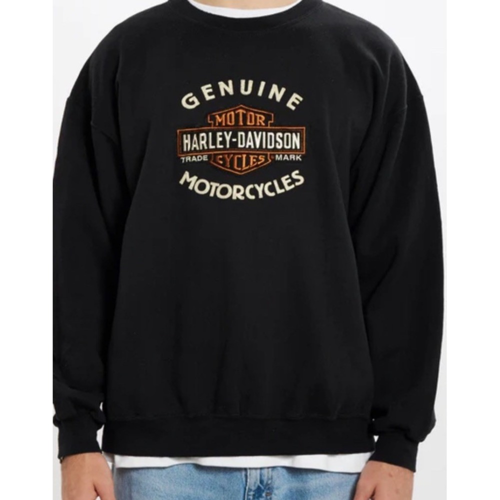 2012 Harley-Davidson Mens Bar & Shield Crew Neck Fleece Sweatshirt Black Atlanta